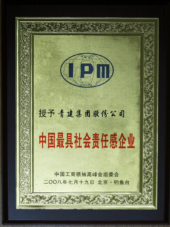 青建集团股份公司:公司荣获中国最具社会